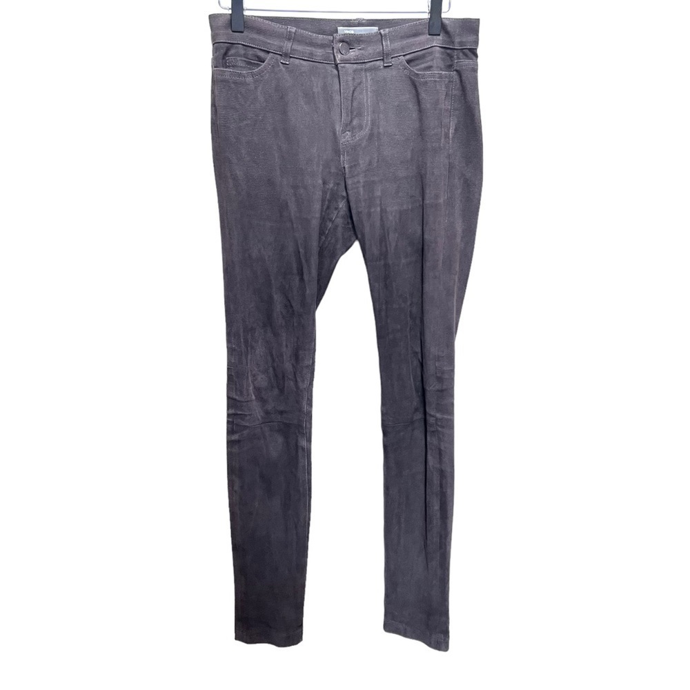 Vince Brown Leather Suede Skinny Pants Size 2